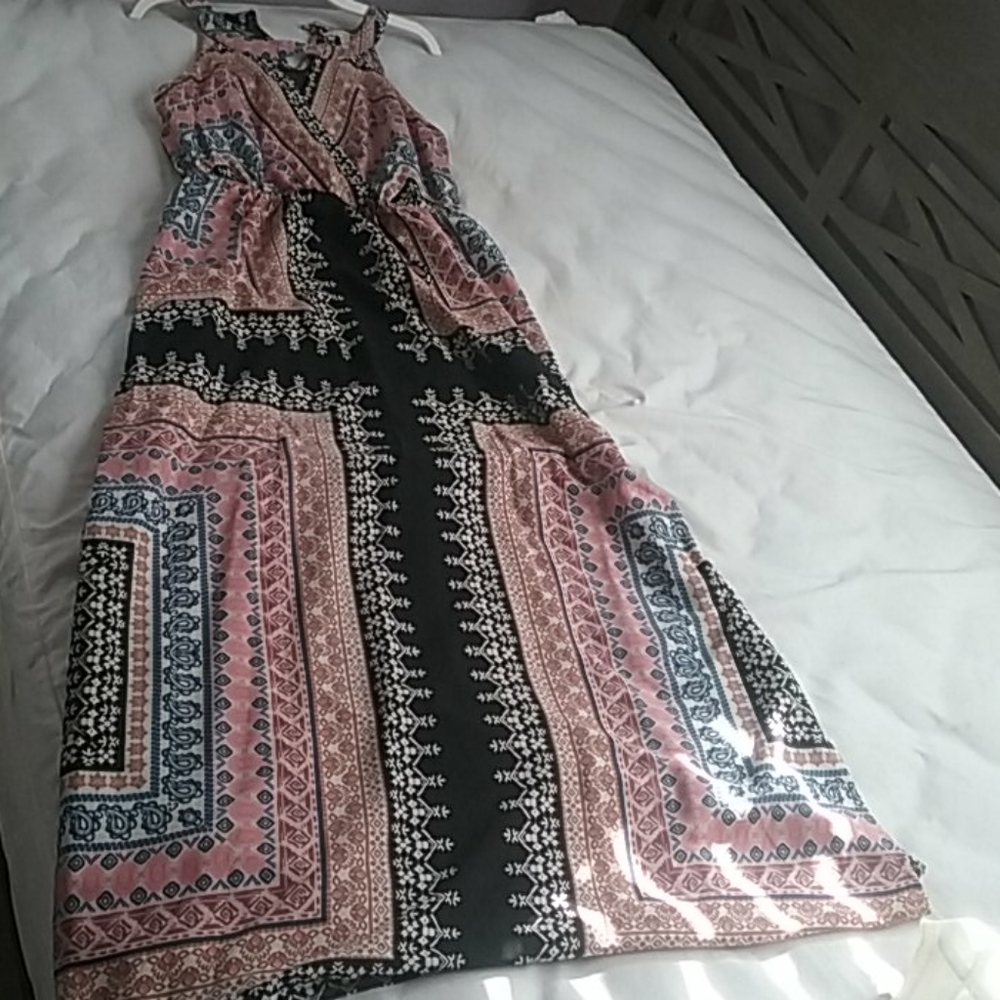 Boho slit maxi dress